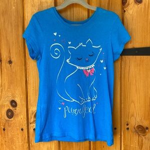 1989 Place Purrfect Blue Cat Tee Shirt